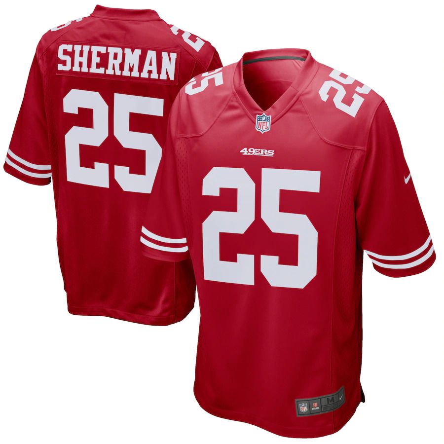 Men San Francisco 49ers #25 Richard Sherman Nike Scarlet Game Player NFL Jersey->san francisco 49ers->NFL Jersey